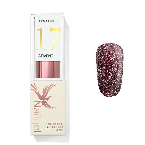 Advent 17 - Esmalte en gel 8 ml - Burdeos con brillo -