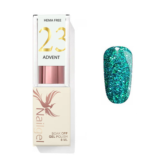 Advent 23 - Esmalte en gel 8 ml - Verde turquesa con brillo -