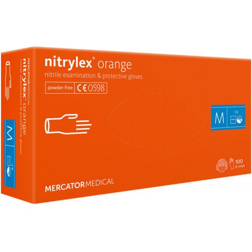 Guantes de prueba impregnados de nitrilo naranja nitrílico M                    