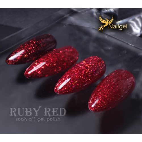 Colección de barniz de gel de 4 piezas Ruby Red con margarita de regalo