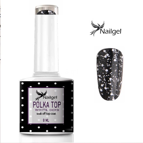 Polka Top Coat - White dots - Gel 8ml